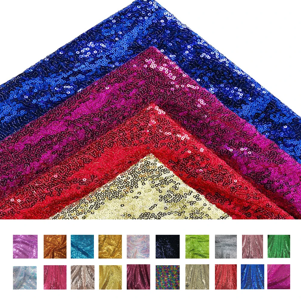 

130X100CM Wholesaleabl Colorful Sequin Fabric Sparkly Paillette DIY Glitter Fabric for Wedding Party Birthday Stage Decoration