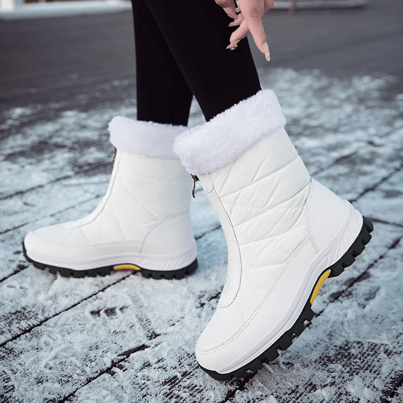 Xiaomi SALUDAS Waterproof Winter Boots Women Keep Warm Non-slip Ankle Boots Snow Boots Plus Size 42 White Boots Women Sneakers