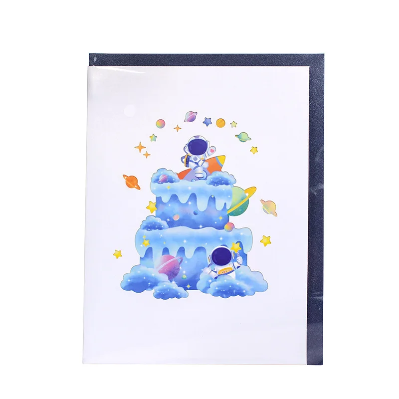 Всплывающая творческая личность тренд 3D трехмерная поздравительная открытка