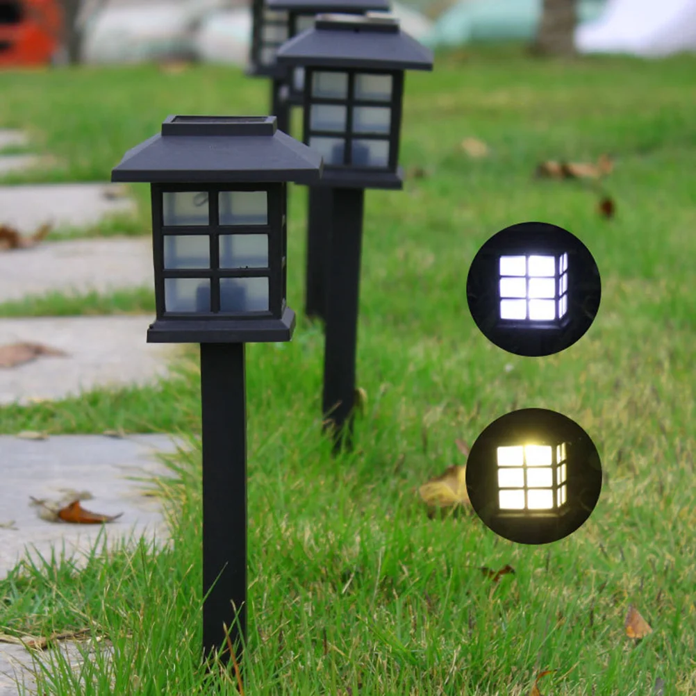 

5pcs Solar Powered Lawn Light House Shaped Lights Garden Stake Light Waterproof Outdoor Lantern for Pathway Yard