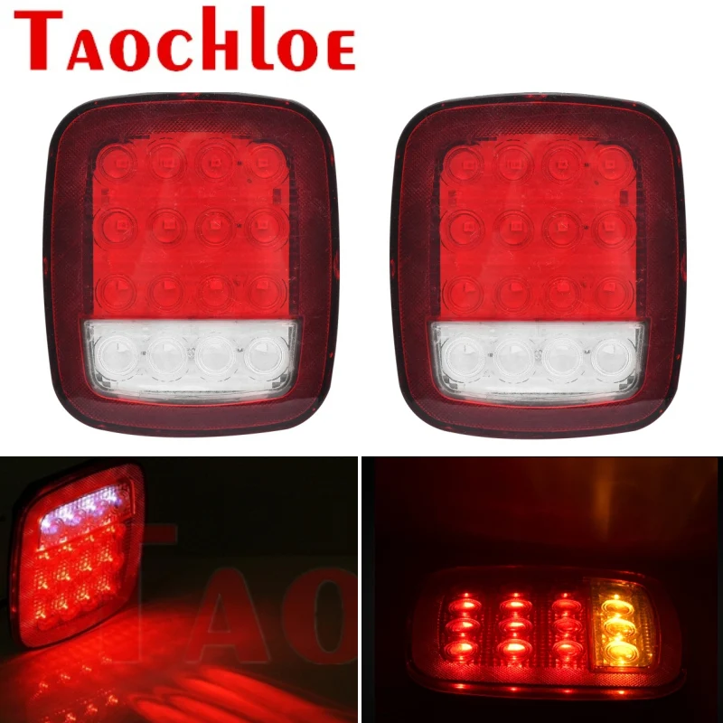 

2Pcs LED Tail Lights Trailer Lantern 12V 24V Taillight Truck Rear Lights Tractor Turn Signal/Reverse Brake Light
