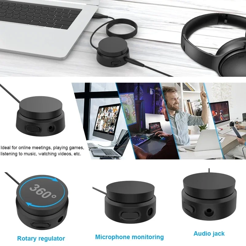 Фото USB-контроллер громкости для мультимедиа, регулятор звука, звуковая карта для Bose 700NC QC45 QC35 II, игровой аудиоконтроллер, запасная часть №2
