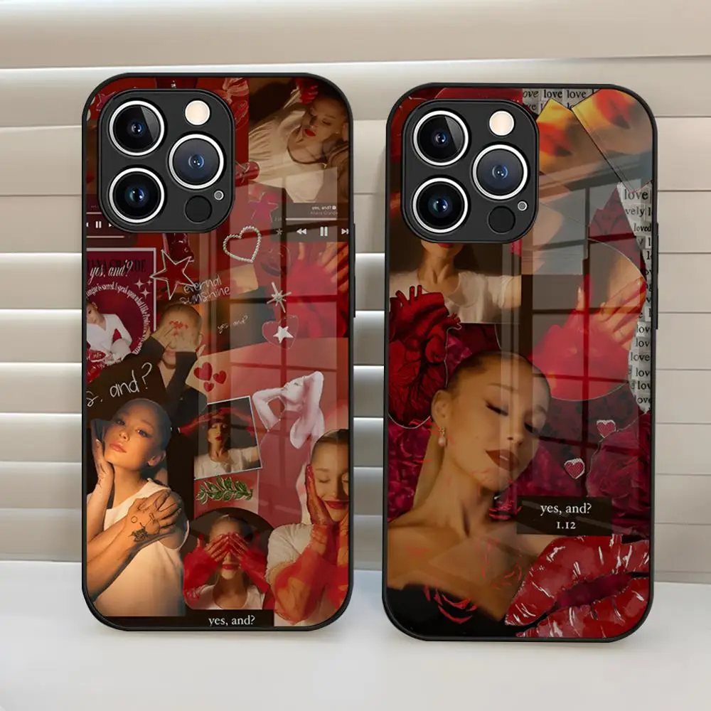 A- Ariana G-Grande Yes And Phone Case Tempered Glass Cover For IPhone 15 Pro Max 14 16 12 11 13 Mini X XR XS 8 7 Plus SE