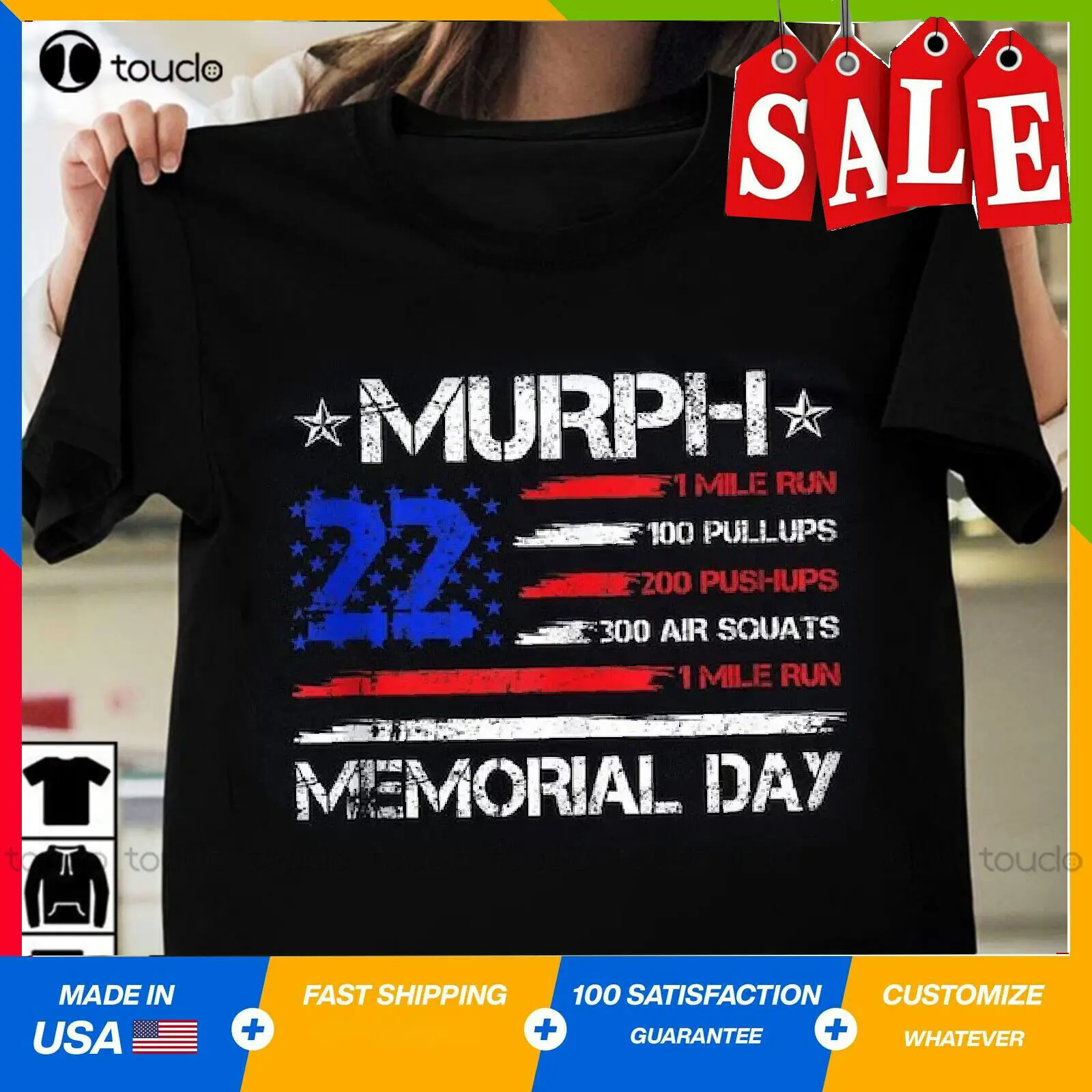 

Patriotic Murph Challenge 2022 Memorial Day Workout Wod Tee T-Shirt, Gift 2022 Cute Shirts For Girls Fashion Tshirt Summer Tee