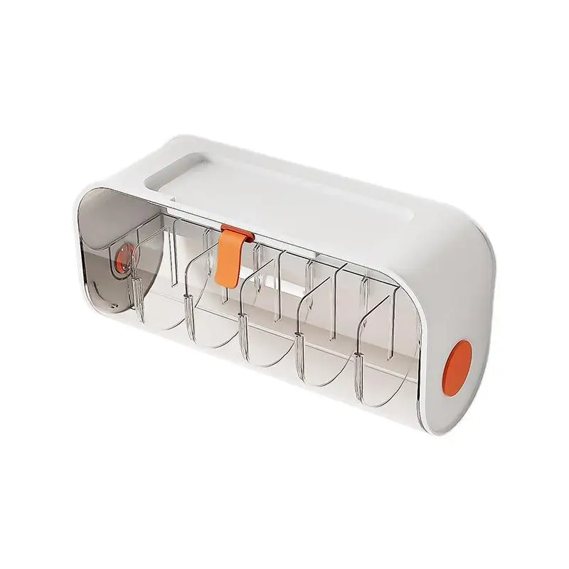 

Transparent Wall Mounted Socks Storage Box Underwear Storage Box With Adhesive Hook Adjustable Compartment Containers For