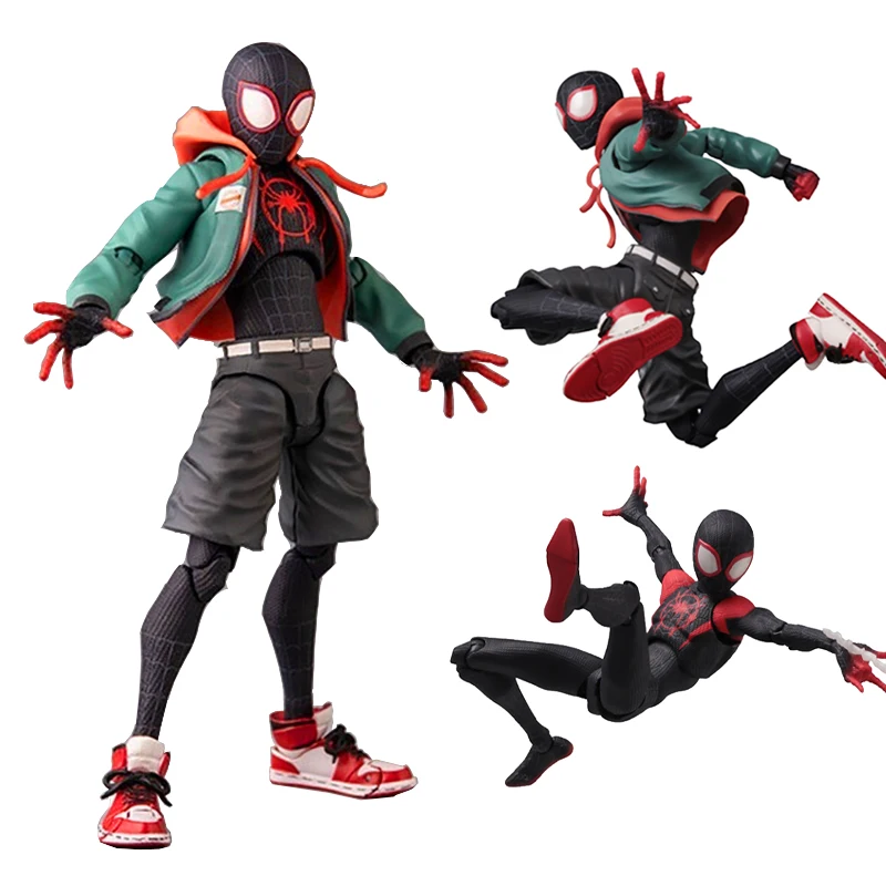 

15cm Anime Sv Action Miles Morales Action Figure Collection Marvel Spiderman Spider-Man Into the Spider Verse Figures Model Toys