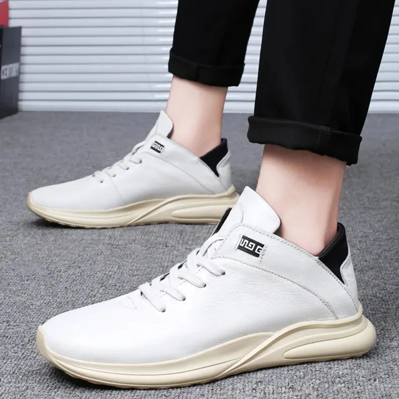 

Men casual leather shoes invisible height-increasing sneakers small white shoes all-match casual shoes men's four seasons shoes