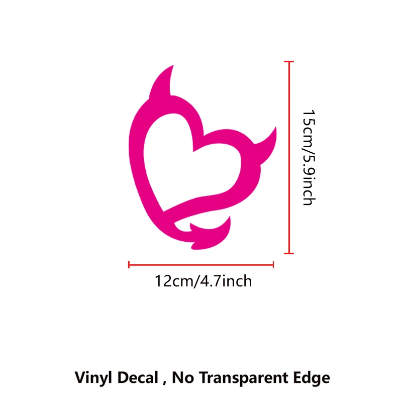 

Виниловая наклейка с дьявольским сердцем для украшения автомобиля, наклейки для девочек, украшение для автомобиля, наклейки для ноутбука, декоративные