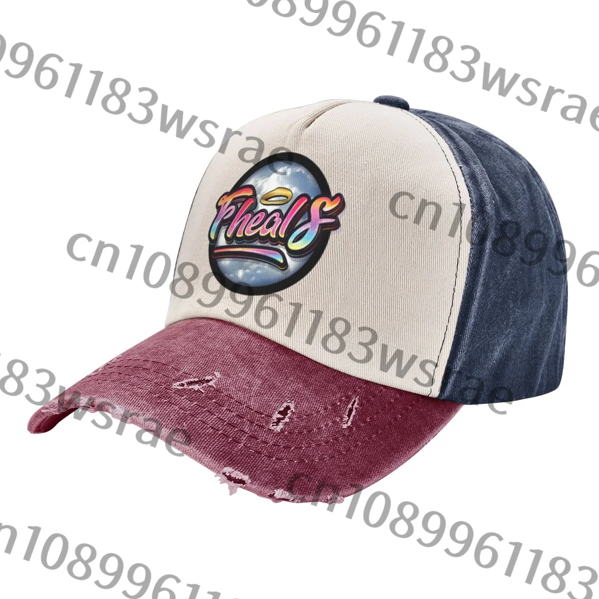 Logo z guzikami Fheals Casual Cool Wyprana czapka daszkiem