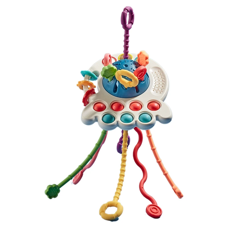 

Montessori Rattle Pop Bubbles Puller Baby Toy Teething Pain Release Gift for 0-6-12 Month Infant Easy Grab Sensory Toy 2022 New