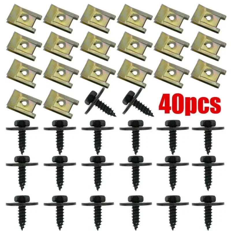 

Chassis Engine Guard Metal Nut/Screw Washers U-shape Clip For BMW E46 E92 E90 F10 Car Fender Bumper Cross Head Screws