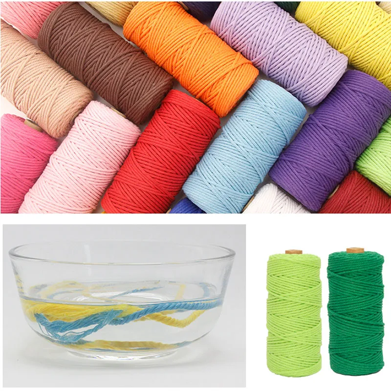 

3mm 100M Macrame Cord Cotton Rope String DIY Crafts Sewing Bohemia Wedding Handmade Party Wall Hanging Christmas Home Decoration