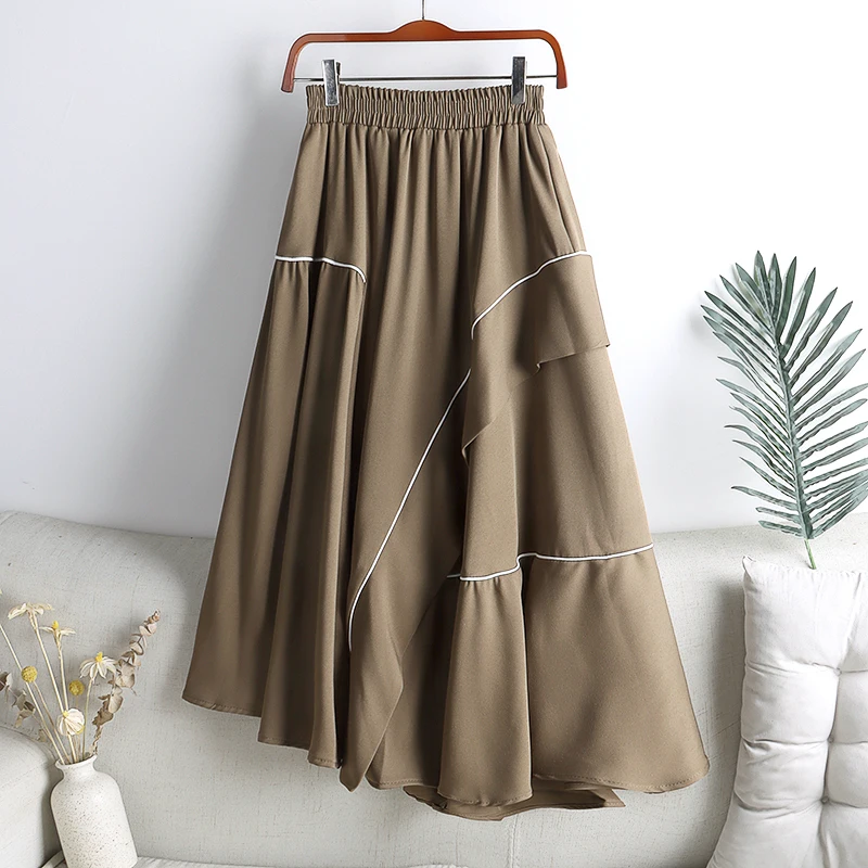 Summer New Gradient Korean Pleated Long Tulle Skirt Women Elegant High Waist A-line Skirt enlarge