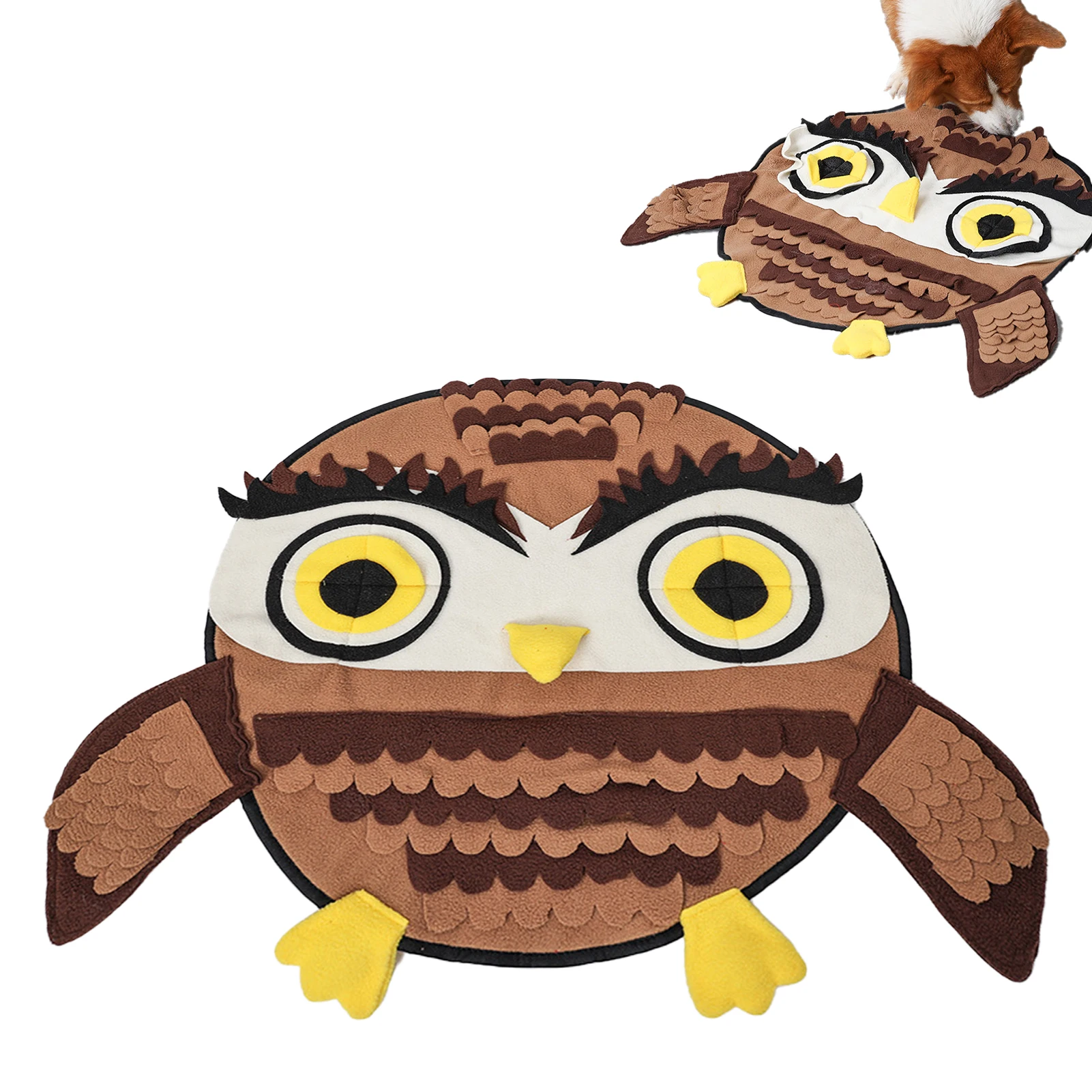 

Dog Snuffle Mat Owl Shape Pet Foraging Mat With Squeaker Durable Interactive Dog Puzzle Toys Encourages Natural Foraging Skills