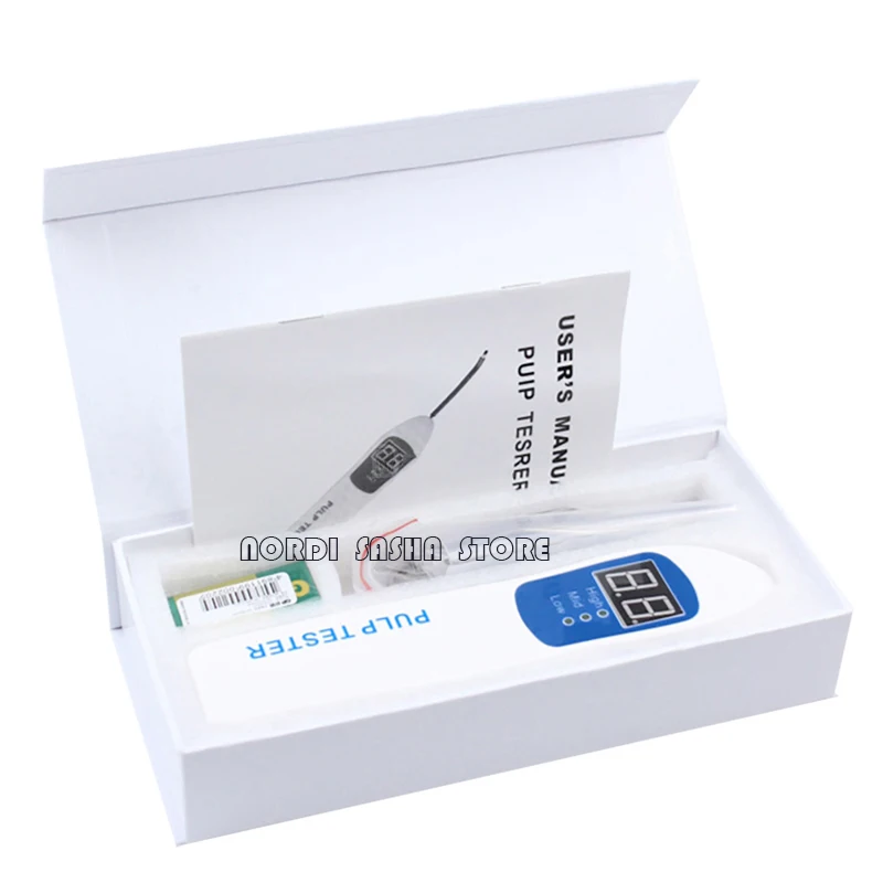 3.2‘’ LCD Screen Dental Pulp Tester Endodontic Vitality Tester High and Low Speed Mode with Electrode Cord Hooks Dentistry Tools