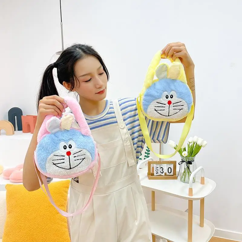 

Kawaii Doraemon Cartoon Cute Plush Bag Handbag Shoulder Bag Messenger Bag Large Capacity Tote Bag Gift for Friends and Children