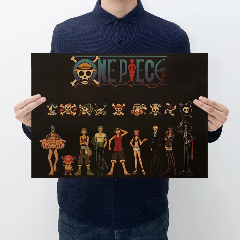 

Classic anime One Piece Vintage Kraft paper series bar cafe decorative painting