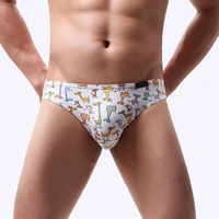 cartoon print cute briefs mens sexy lingerie cotton soft comfortable breathable elatic shorts young male sissy underwear