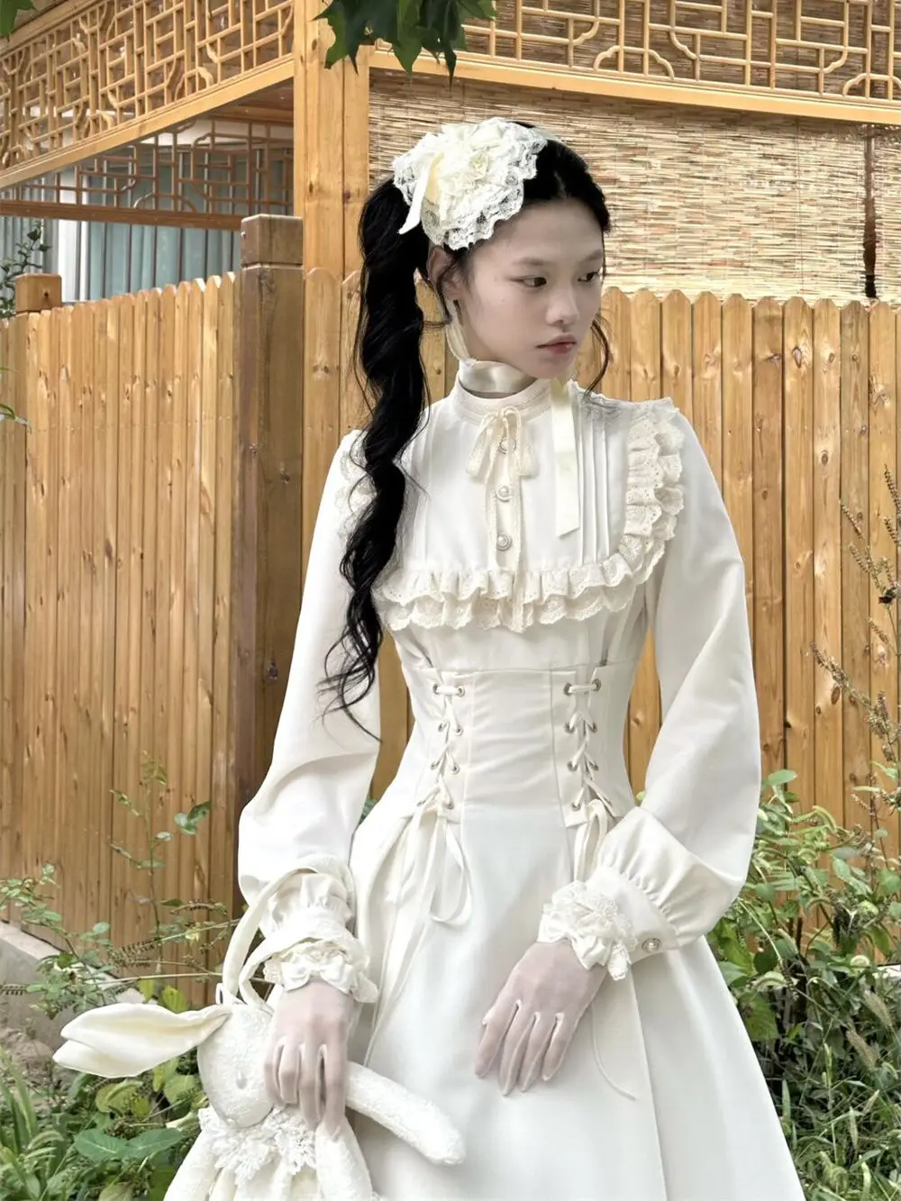 NONSAR Элегантное французское кружевное платье с длинными рукавами женское тонкое