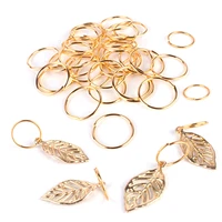 50pcs hair braid dread dreadlock beads leaf charms clips cuffs rings jump rings jewelry making diy dreadlock clasps accessories