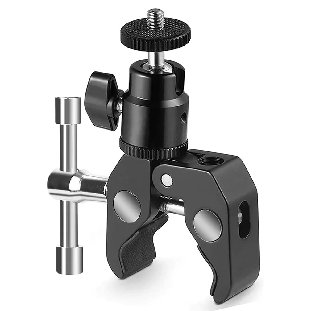 

Metal Camera Super Clamp Ball Head Clamp Magic Arm With 1/4'' Screw Hole for Mount Adapter Flash Light Mic Monitor Camera