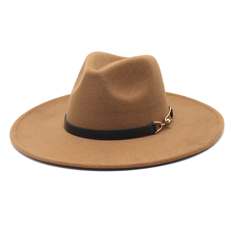 

Кепка для мужчин и женщин, фетровая модная джазовая шляпа, Европейская и американская шляпа с широкими полями и цепочкой, Пляжная Свадебная ...