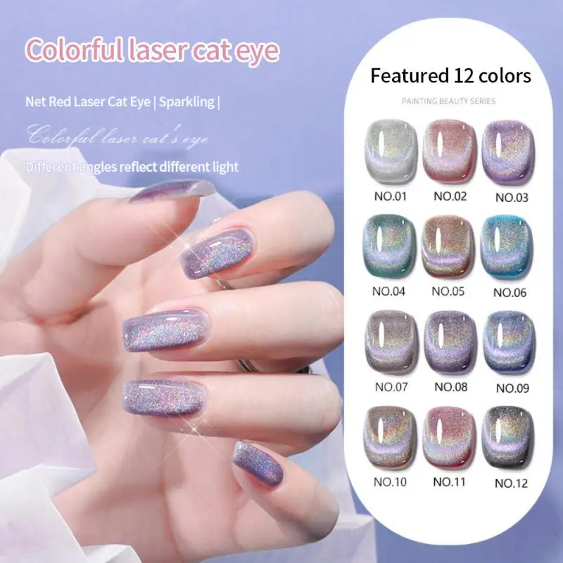 

1pcs Nail Polish Cat Eye Gel Semi Permanent Uv Varnish Gel Nail Art Glitter Effect Off Nail Polish Gel For Nails Design TSLM1