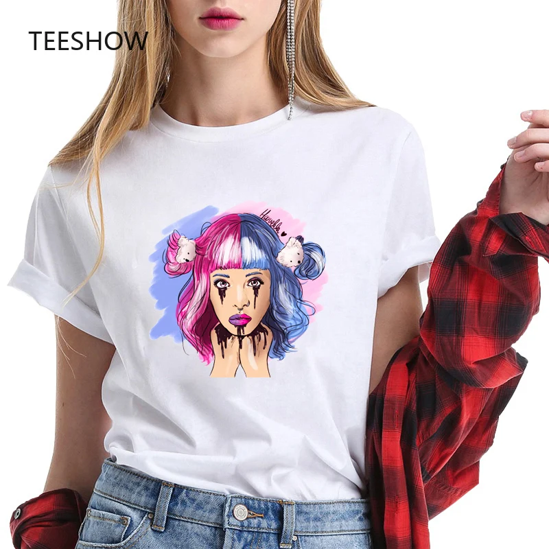 

Melanie Martinez Women Tshirt Funny Cry Baby Tops T-shirt Print Summer White Short Sleeve Modal Women's Clothing New Summer