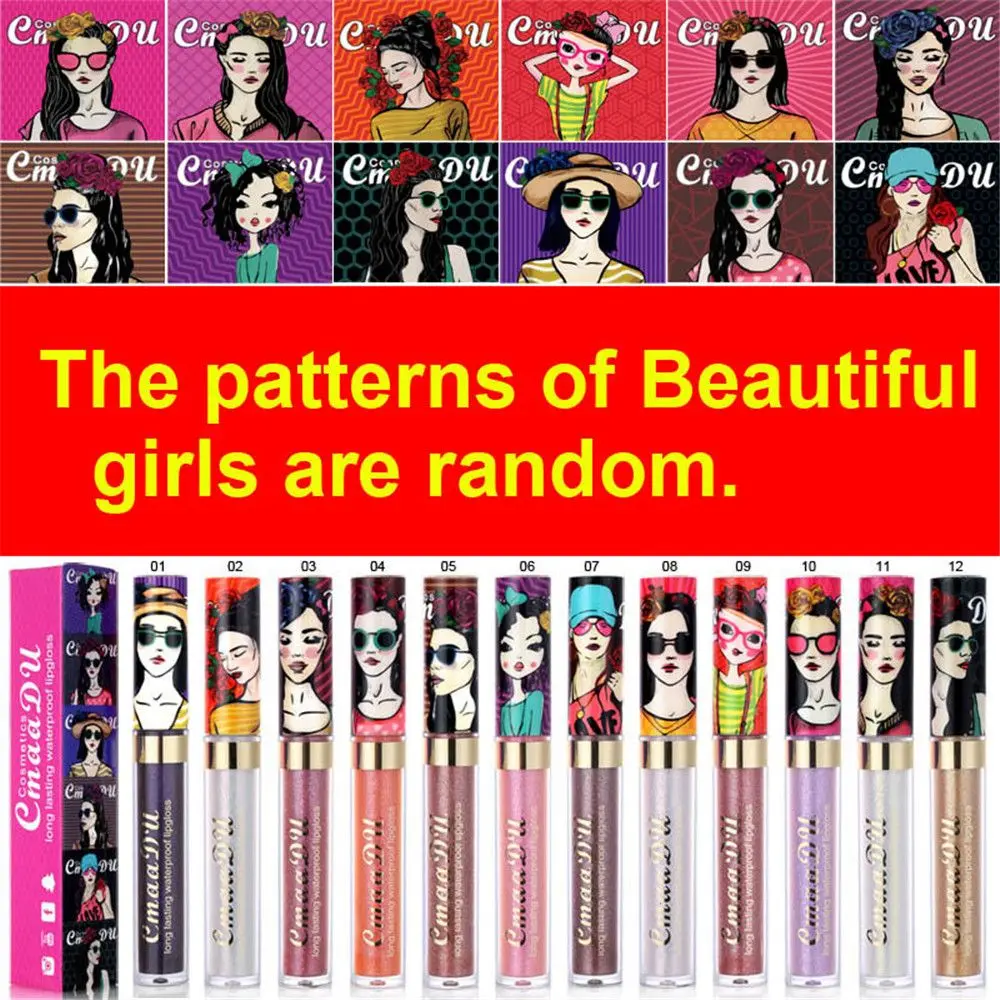 

Gold Flash Diamond Glitter Waterproof Makeup Lip Tint Lip Gloss Shimmer Liquid Lipstick