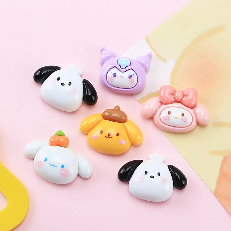 

10 шт. кавайная Sanrioed резиновая заколка Kuromi Cinnamoroll аксессуары для волос понравитель моя мелодия мультфильм аниме Сделай Сам полимерные игрушк...