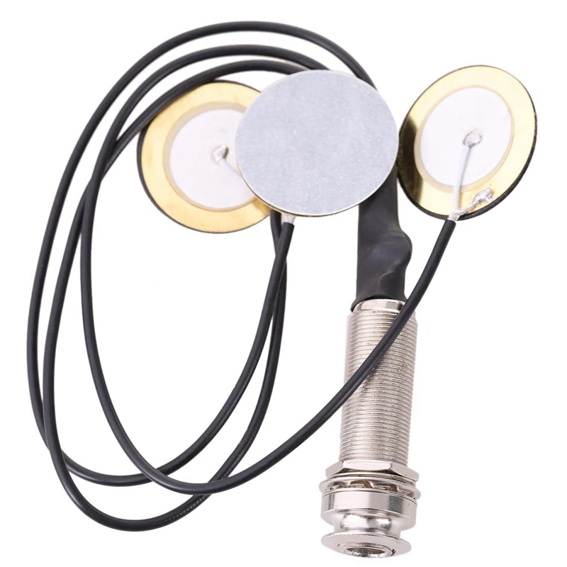 

8X Piezo Contact Microphone 3 Transducer Pickups With End Pin Jack For Kalimba