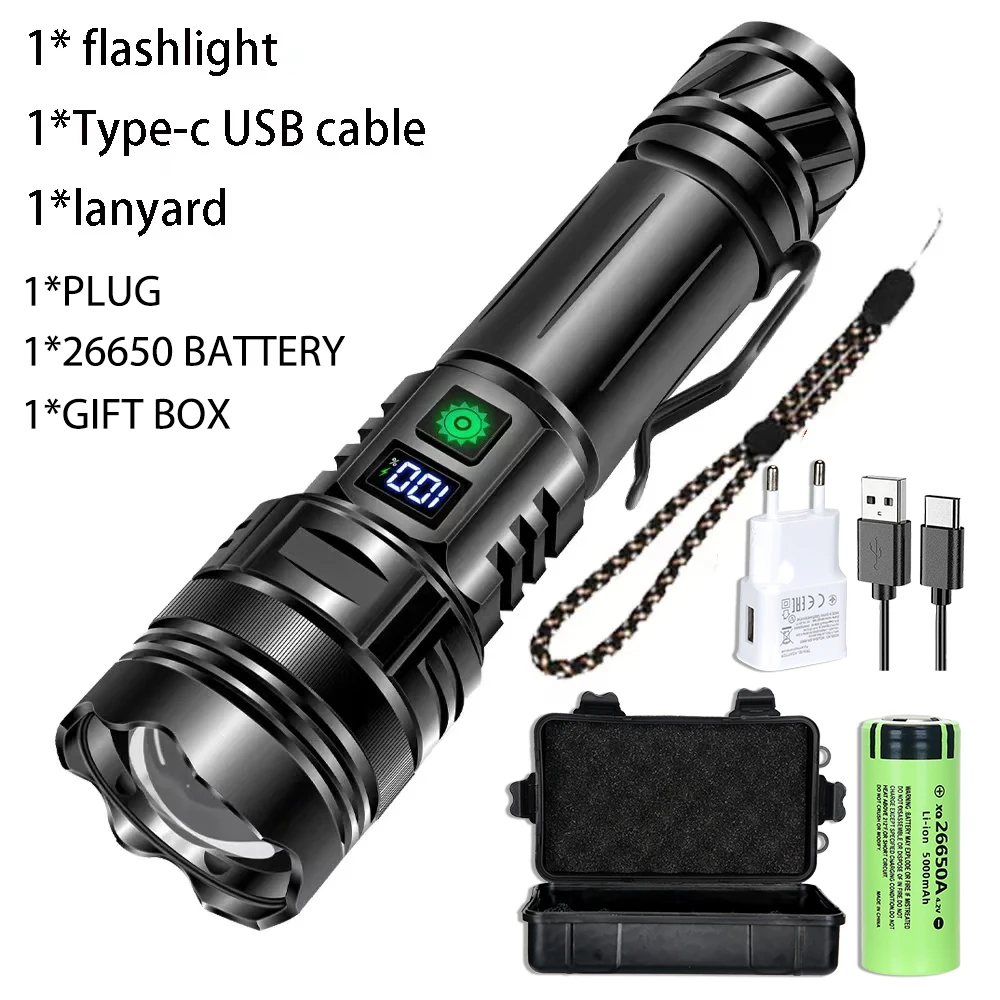 KDULIT Фонарик 60Вт Белый Телескопический