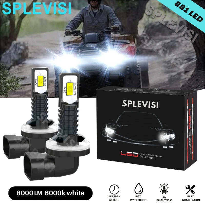 Подключи и играй, 2x лампочки головного света, 6000 лм, белый 500 K для Polaris Sportsman 2006 EFI 450 для Polaris Sportsman 2006 HO Подключи и играй, 2x лампочки головного света, 6000 лм, белый 500 K для Polaris Sportsman 2006 EFI 450 для Polaris Sportsman 2006 HO