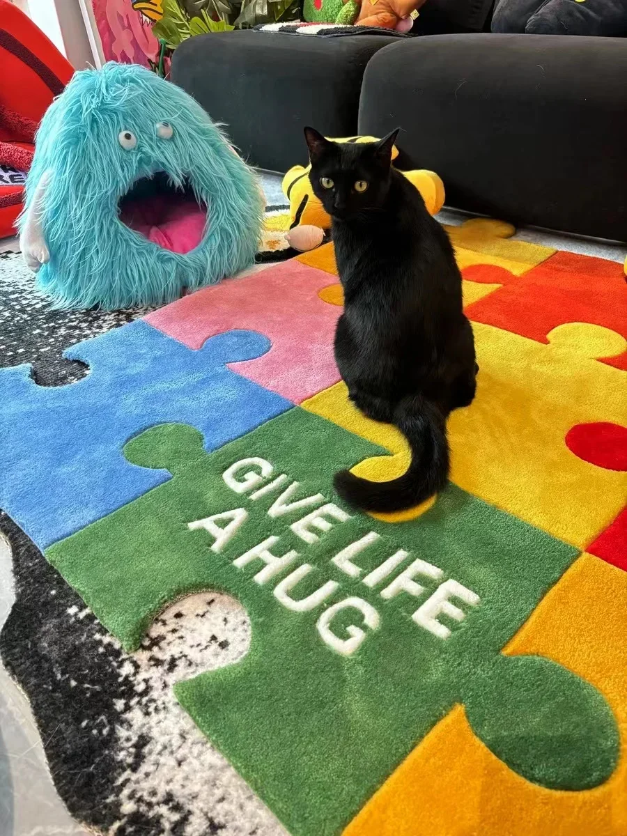 Alfombra felpa adecuada sala de estar alfombras suaves y esponjosas negras alfombra gruesa antideslizante dormitorio