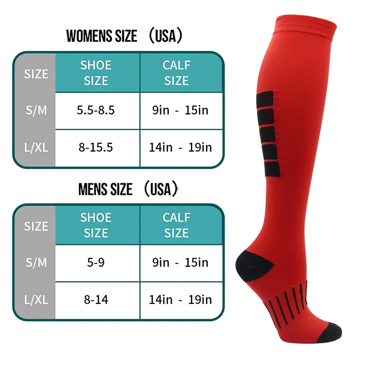 Men and Women Running Cycling Outdoor Sports Socks Long Tube Fashion Compression Socks for Varicose Veins Diabetic Veins Socks