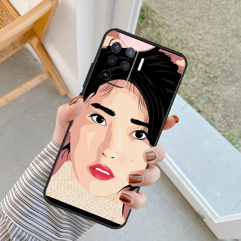 Чехол IU Lee Ji Eun с корейскими звездами для OPPO A17 A57 A77 A16 A76 A96 A52 A72 A91 A93 A5 A9 A15 A53S A54S A74 A94 A78