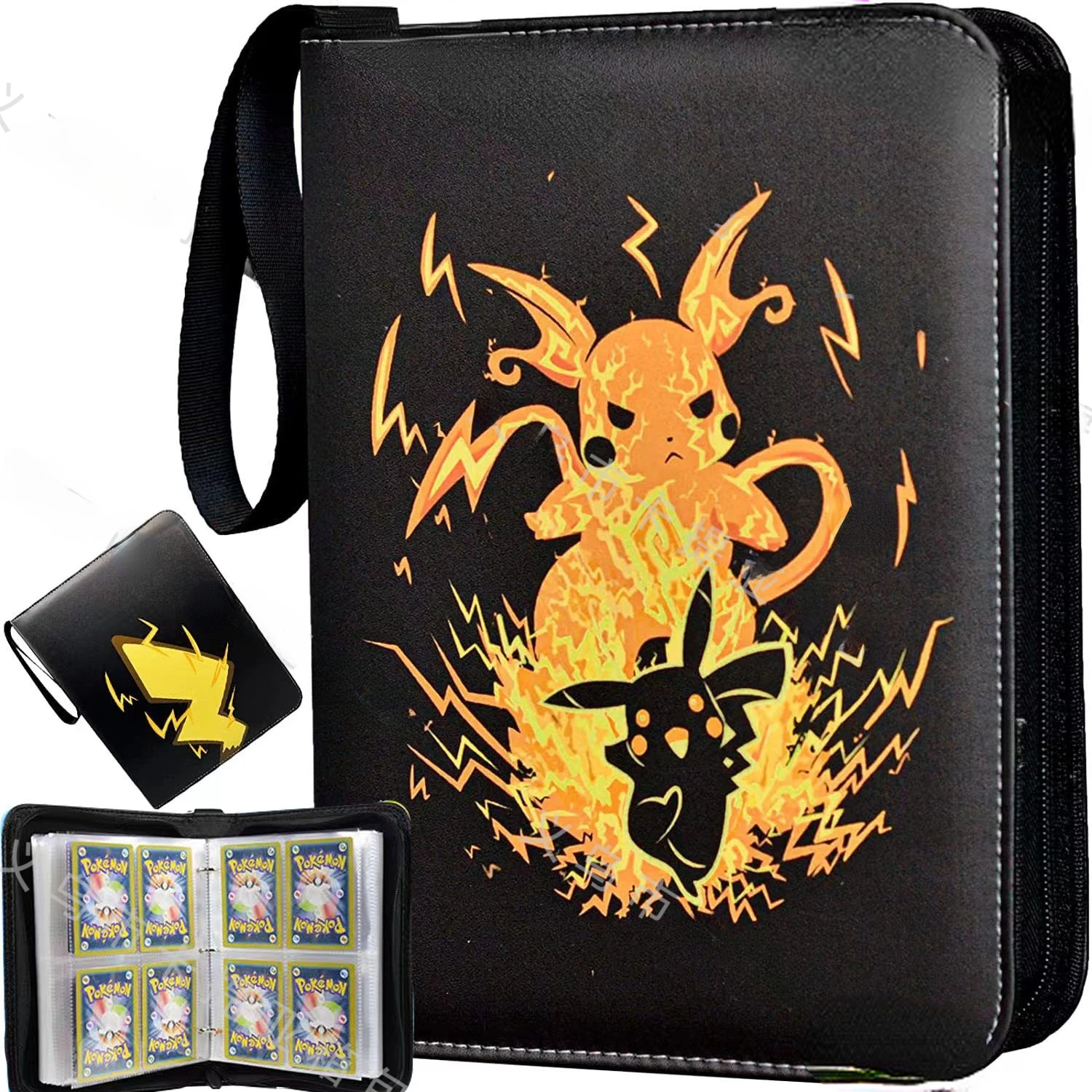 

Hot Sale Cards Holder 400Pcs Capacity Popular Pokemon Card Book Bags for Game Cards Collection PU Zipper Playing Cards Binder