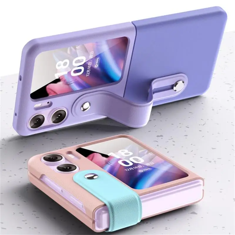 

Кожаный чехол Elvev для телефона, флип-чехол для OPPO Find N2, мягкая складная подставка для сотового телефона, противоударный чехол-бампер, пылезащитный Держатель ремешка