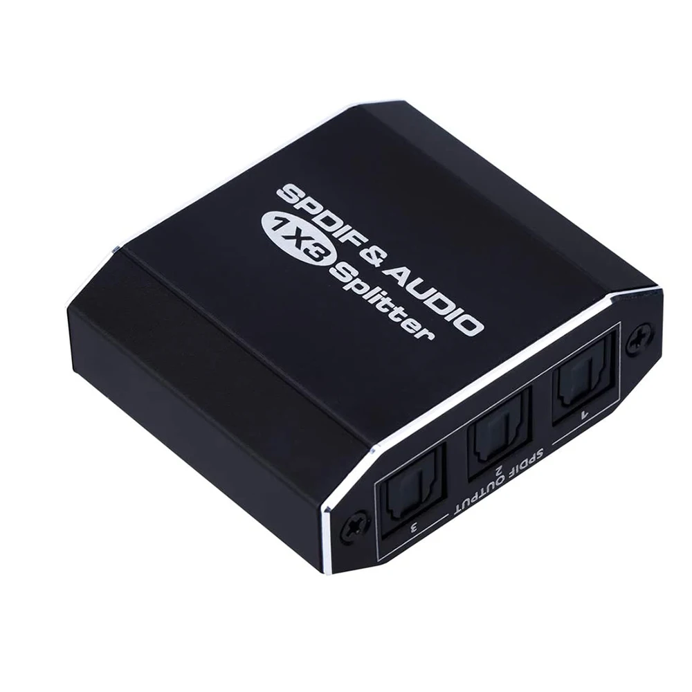 Цифровой оптический аудио сплиттер 1X3 SPDIF Toslink оптоволоконный 1 в 3 Out Алюминиевый