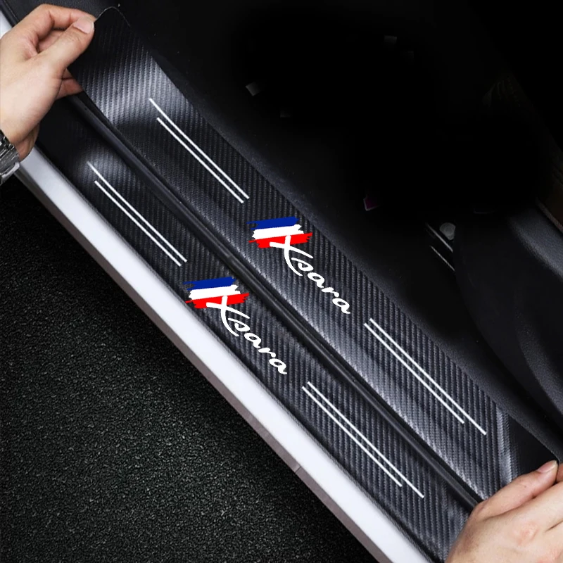 

Защита от царапин на пороге автомобиля, отделка для логотипа Citroen Xsara, бампер для багажника из углеродного волокна, защитная крышка, аксессуары