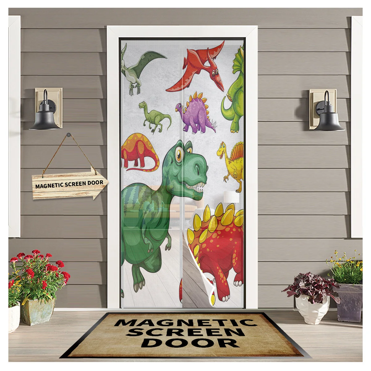 

Мультяшные животные динозавры магнитный экран дверь занавеска для дома летняя фотография для кухни спальни