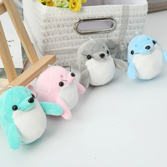 

Cute Cartoon Seal Soft Plush Toy Kawaii Animal Fur Seal Pendant Exquisite Keychain Girl Bag Jewelry Schoolbag Pendant Gift