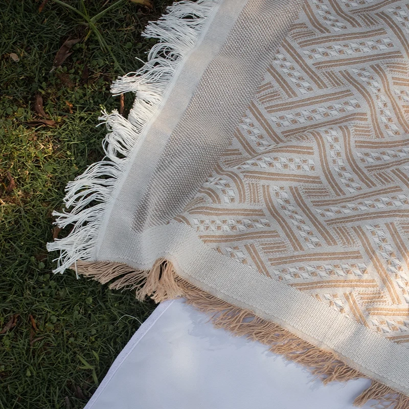 Вязаное Клетчатое одеяло Дорожный Коврик для пикника плед дивана ковер