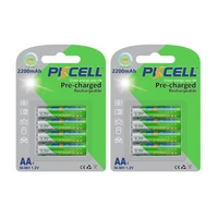 8pc pkcell aa battery ni mh 2a rechargeable batteries low self discahrge battery 2200mah 1 2v remote control mouse toy batteries