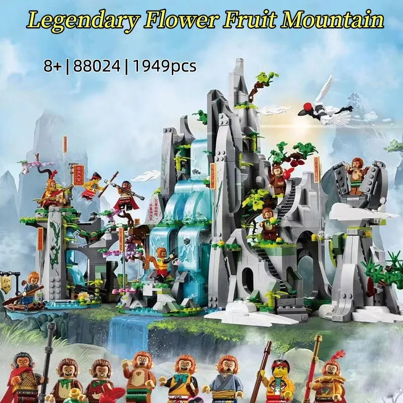 

Monkey King Legendary Flower Fruit Mountain Building Blocks MOC 88024 Journey To The West Landscape Model Bricks Toys Kid Gifts
