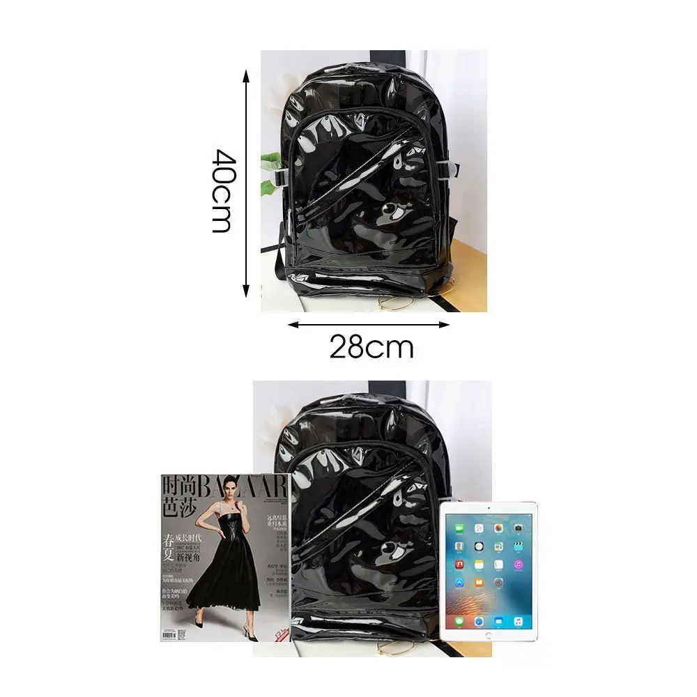 PVC Clear Backpack Waterproof Backpack Transparent Clear Plastic for Teenage Girls PVC School Bags Shoulders Bag Candy Color Zip