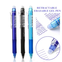 mg 3pcs retractable erasable pen 0 5mm erasable gel ink pens refill pen writes erases blue heat transfer vanish pen