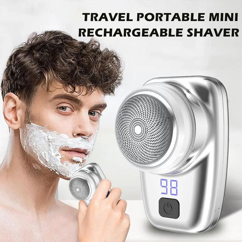 

Mini-Shave Portable Electric Shaver For Men,Wet&Dry One-Button Mini Razor Electric-Upgrade Rechargeable Travel Electric Raz M6C2