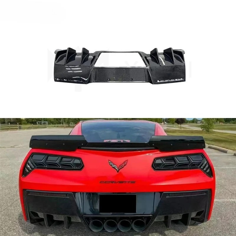 Фото Для Chevrolet Corvette C7 Stingray: задний диффузор-спойлер из карбона в стиле JPM R2, комплект обвеса, автомобильные аксессуары №1