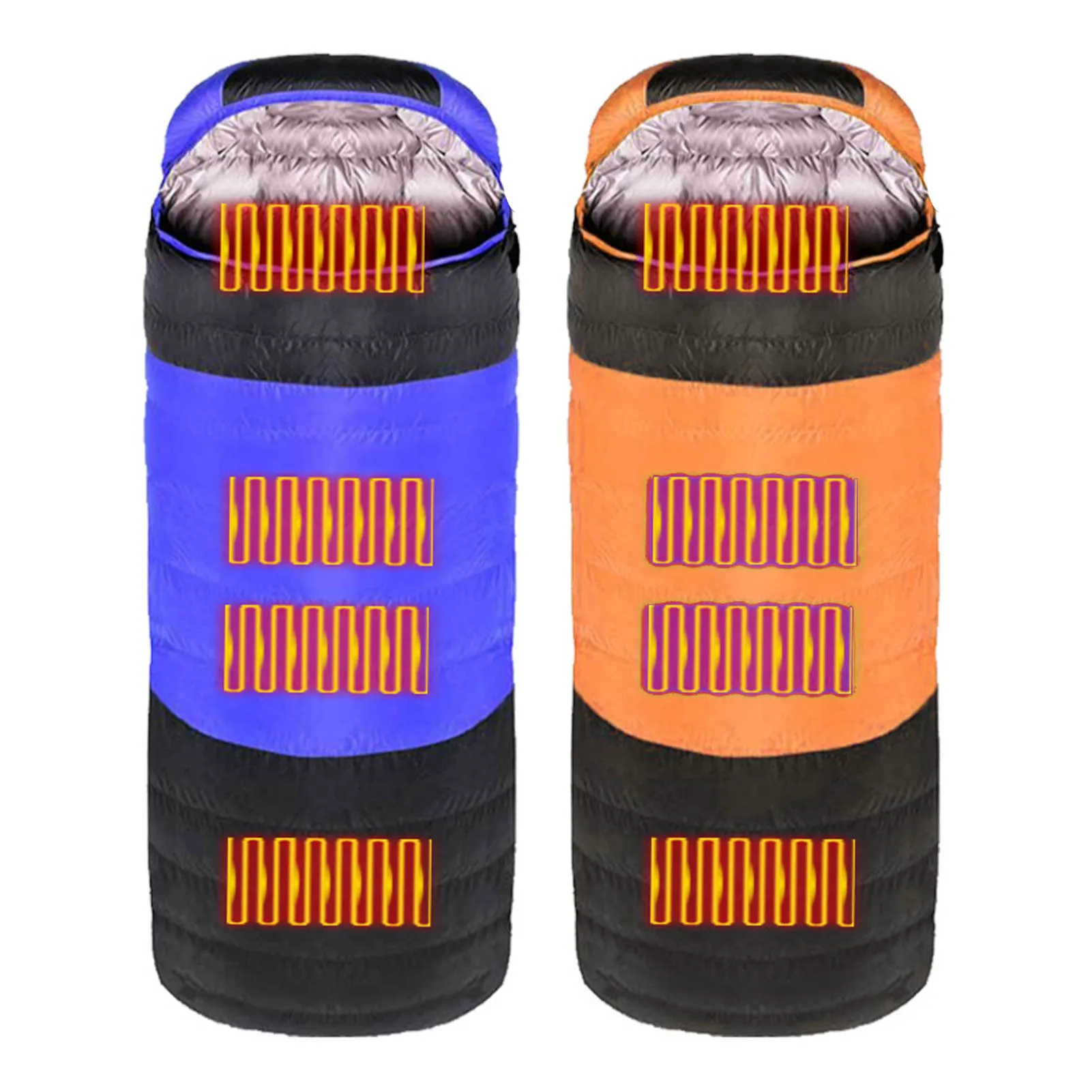 

Спальный мешок с подогревом, 4 зоны нагрева, мульти-USB, нагревательные подушки, портативный уличный спальный мешок с подогревом для кемпинга,...